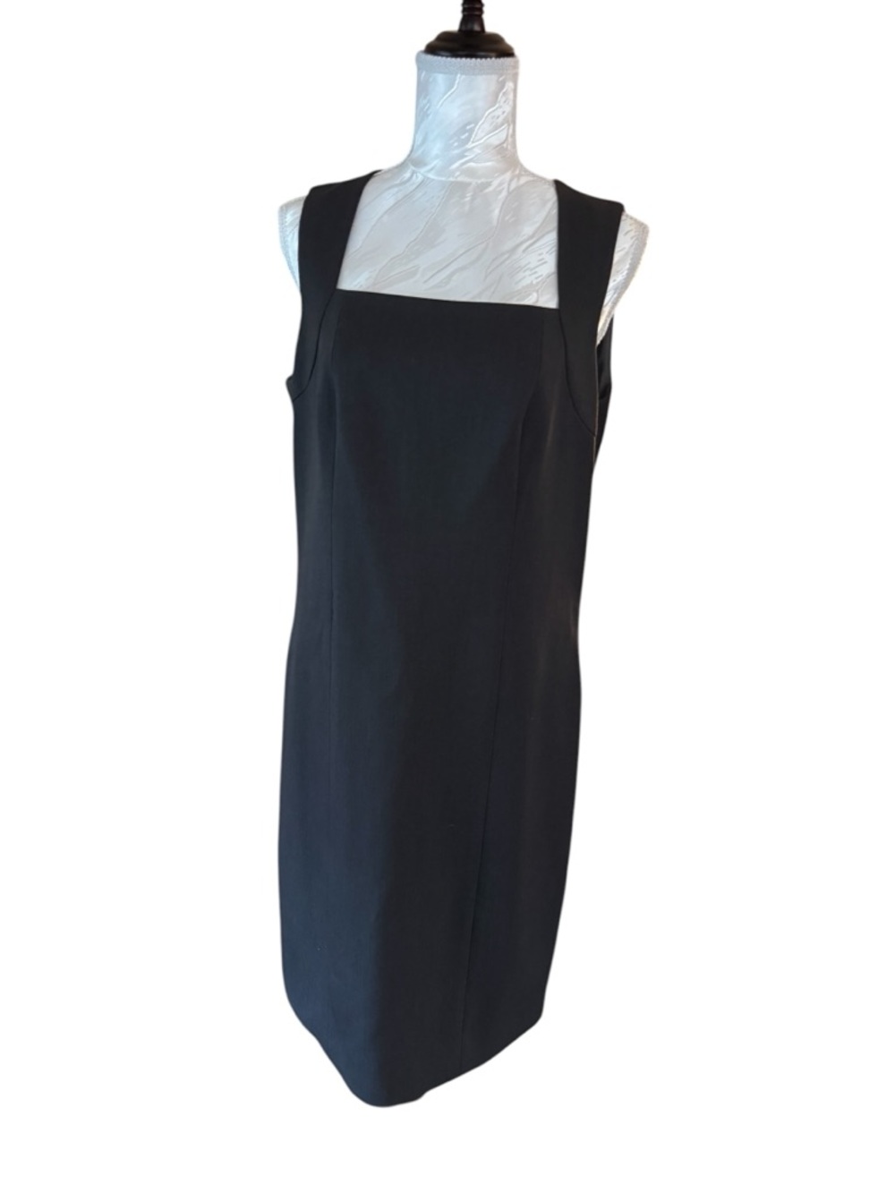Insight Classic Black Square-Neck Shift Dress